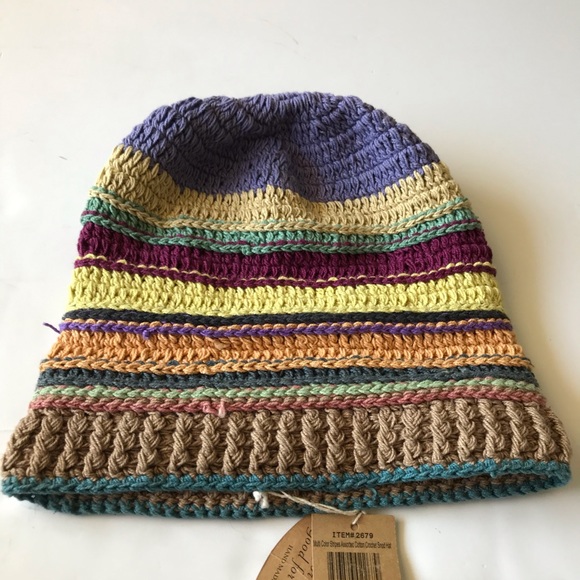 Nepal Handmade Crocheted Striped Beanie - Picture 3 of 7
